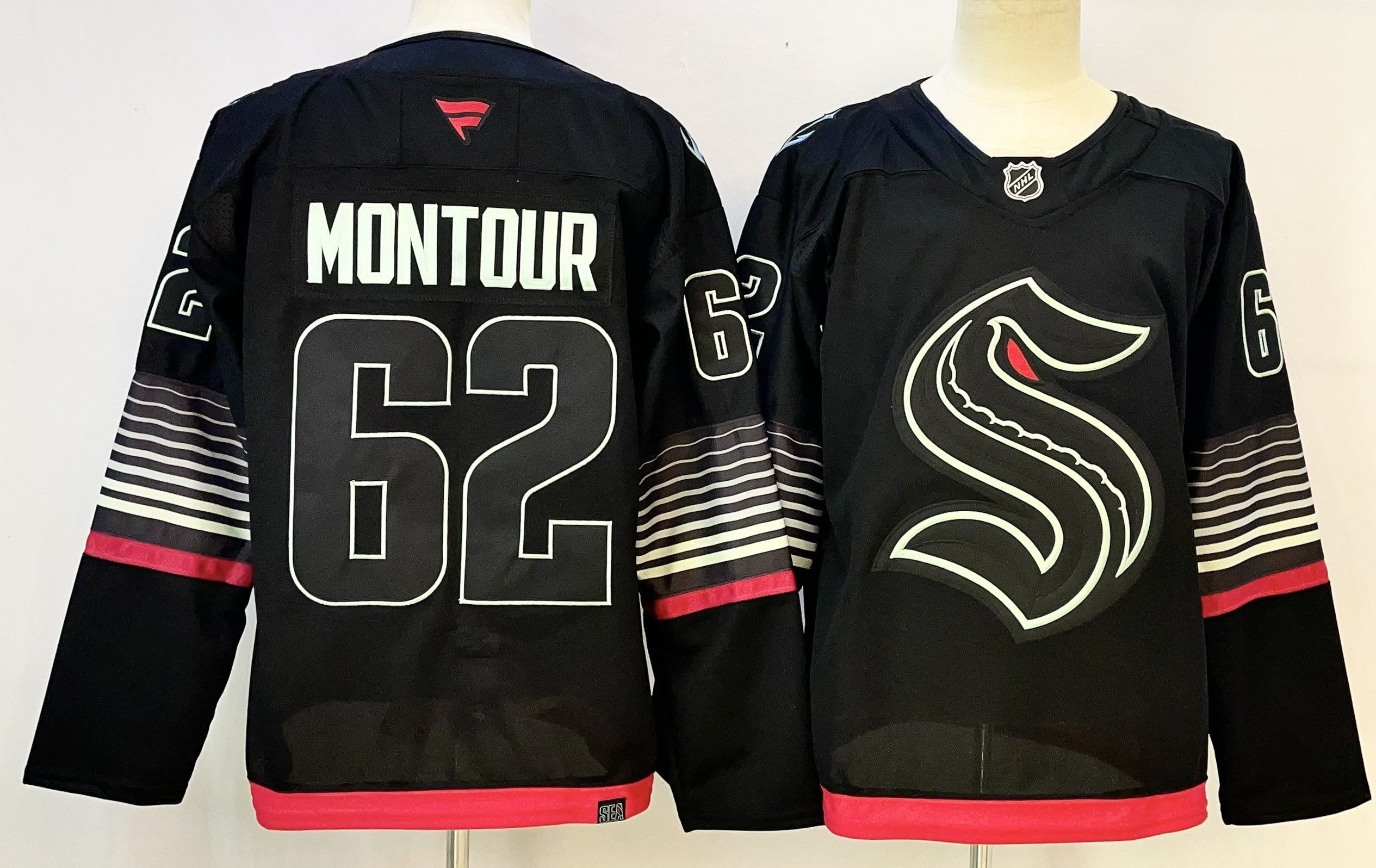 Men Seattle Kraken #62 Montour Black 2026 Adidias NHL Jersey style 001->more nhl jerseys->NHL Jersey